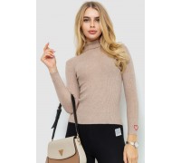 Гольф жіночий в рубчик, колір бежевий, 204R051