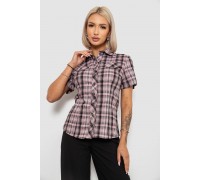 Рубашка женская в клетку, цвет пудровый, 230R065