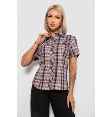 Рубашка женская в клетку, цвет пудровый, 230R065