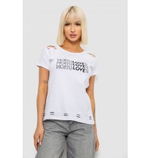 Футболка жіноча з принтом, колір білий, 244R2232
