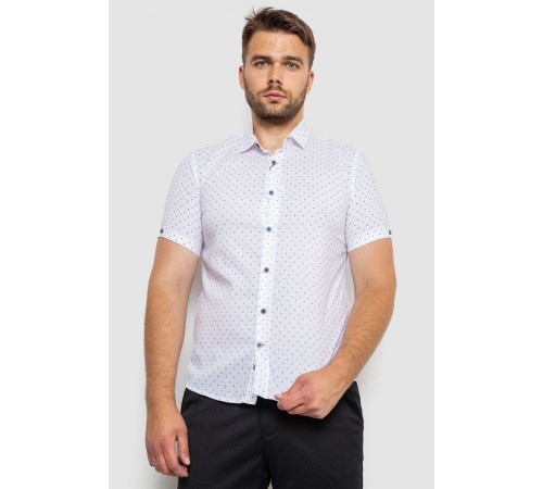 Сорочка чоловіча з принтом, колір білий, 214R6917-4