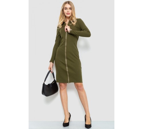 Сукня на блискавці, колір хакі, 204R3059