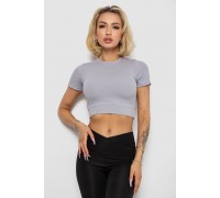 Футболка - топ жіноча в рубчик, колір світло-сірий, 238R58210