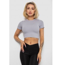 Футболка - топ женская в рубчик, цвет светло-серый, 238R58210