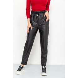 Лосины женские кожзам, цвет черный, 164R669