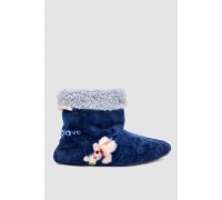 Тапочки-сапожки  домашние плюшевые, цвет сине-серый, 102R1004-1