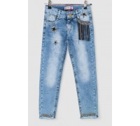 Джинсы для девочек, цвет темно-голубой, 247R3827