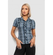 Рубашка женская в клетку, цвет синий, 230R065