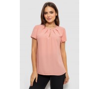 Блуза однотонна, колір пудровий, 230R112