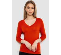 Жіночий лонгслів укорочений з рукавом 3/4, колір теракотовий, 186R508