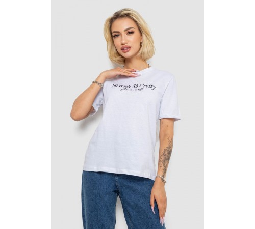 Футболка женская с принтом, цвет бело-черный, 238R57399