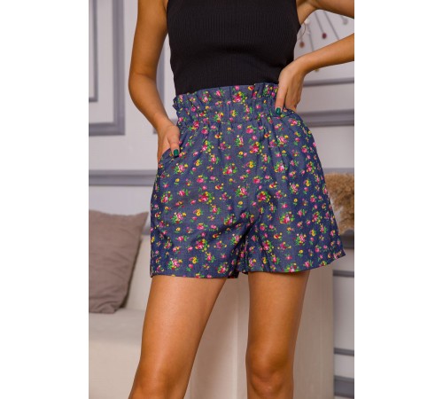 Шорты женские на резинке, цвет синий, 172R20