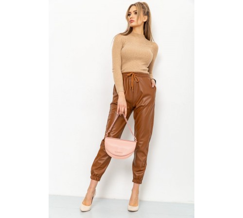 Лосини жіночі на флісі, колір коричневий, 164R150