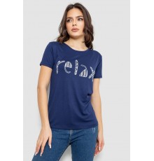 Футболка женская с принтом, цвет синий, 244R610