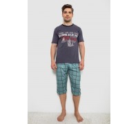 Піжама чоловіча з принтом, колір сірий, 243R2011