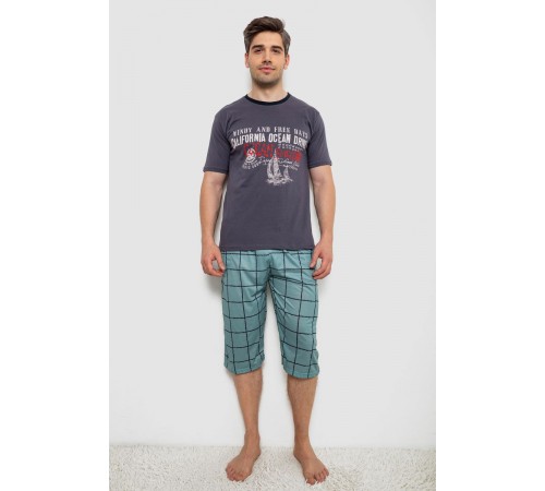 Піжама чоловіча з принтом, колір сірий, 243R2011