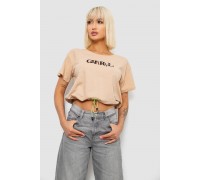 Футболка женская с принтом, цвет бежевый, 244R2306