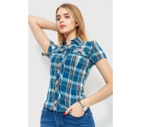 Рубашка женская в клетку, цвет сине-серый, 230R061-11