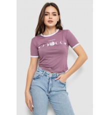 Футболка-топ женская с принтом, цвет сливовый, 244R614