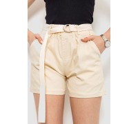 Шорти жіночі з ременем, колір світло-бежевий, 214R639