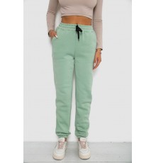 Спортивні штани жіночі на флісі, колір світло-м'ятний, 238R57011