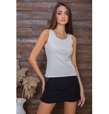 Майка жіноча, з декоративними блискавками, білого кольору, 180R232