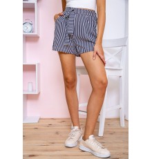 Жіночі шорти з кишенями і поясом, колір Синьо-білий, 172R008-2