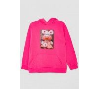 Худі дитячий на флісі з принтом, колір рожевий, 102R5