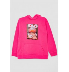 Худі дитячий на флісі з принтом, колір рожевий, 102R5