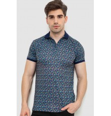 Поло чоловіче з принтом, колір темно-синій, 214R7003