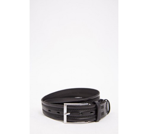 Чоловічий ремінь з класичною пряжкою, чорного кольору, 196R35Y1W5-1