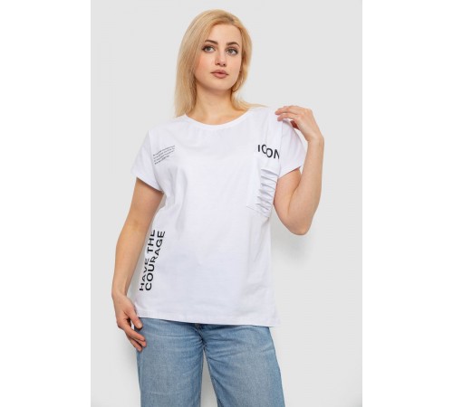 Футболка жіноча з принтом, колір білий, 244R2318-5