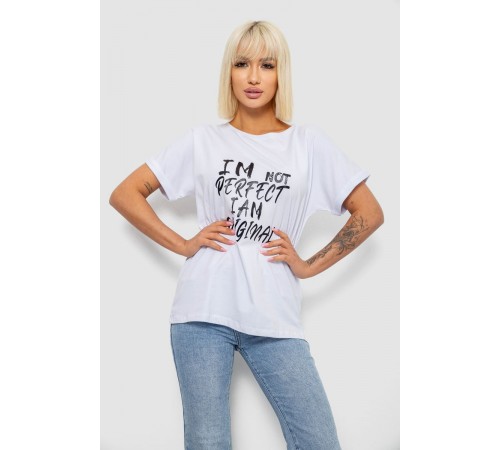 Футболка жіноча з принтом, колір білий, 244R2349-5
