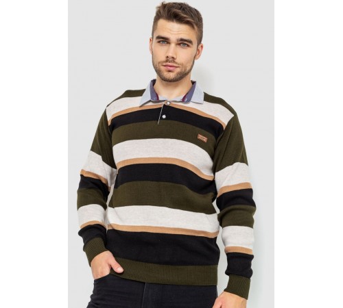 Светр-обманка чоловічий, колір бежево-чорний, 161R901