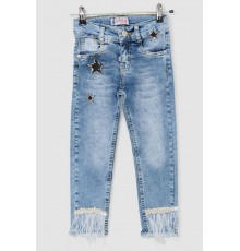 Джинси для дівчаток, колір темно-блакитний, 247R1823