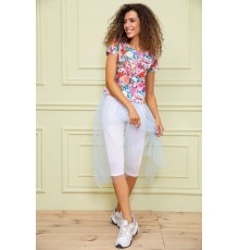 Ошатна туніка з сітчатим низом, різнокольорова, 167R108-1