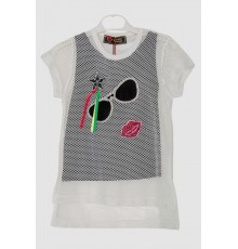 Костюм для дівчаток ошатний, колір біло-чорний, 247R286