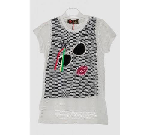 Костюм для дівчаток ошатний, колір біло-чорний, 247R286