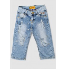 Капрі джинсові для дівчаток, колір блакитний, 247R2606