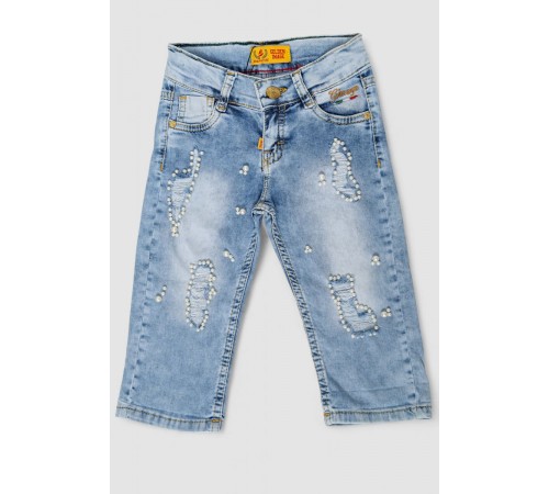 Капрі джинсові для дівчаток, колір блакитний, 247R2606