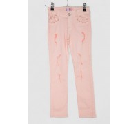 Джинси для дівчинки, колір персиковий, 247R10041