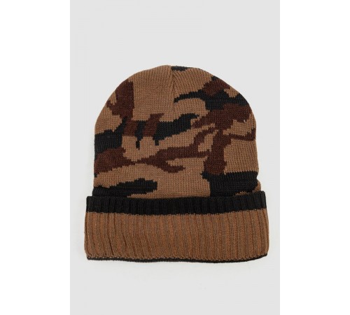 Шапка чоловіча камуфляж на хутрі, колір коричневий, 244RM48