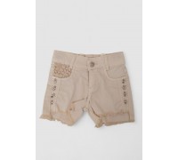 Шорти джинсові для дівчинки, колір світло-бежевий, 247R10036