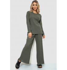 Костюм жіночий в рубчик повсякденний, колір хакі, 238R57415