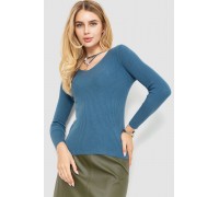 Кофта женская в рубчик, цвет джинс, 204R037