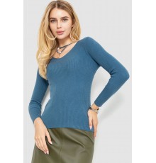 Кофта жіноча в рубчик, колір джинс, 204R037