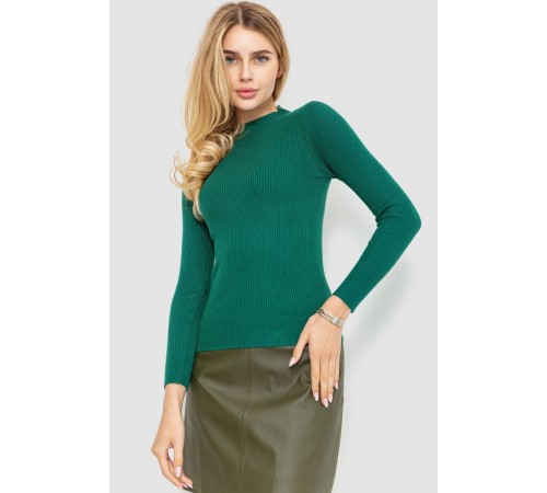 Водолазка жіноча однотонна, колір зелений, 204R019