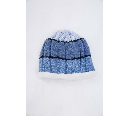 Дитяча шапка, кольору джинс, з вовни, 167R7777