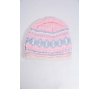 Детская шапка, розового цвета с узором, 167R7781