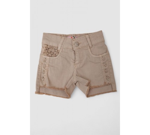 Шорти джинсові для дівчинки, колір темно-бежевий, 247R10036